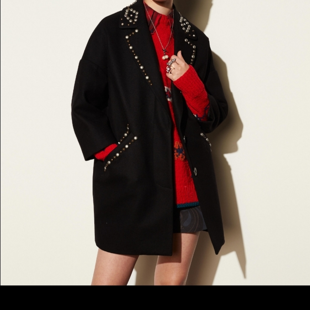 Coach Studded Wool Coat